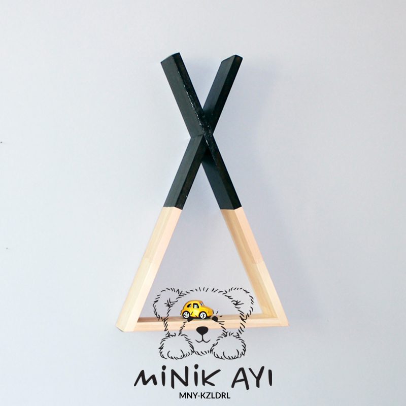 Bebek Odası için Kızılderili Ahşap Duvar Rafı Minik Ayı Bebek Odası için Kızılderili Ahşap Duvar Rafı Minik Ayı