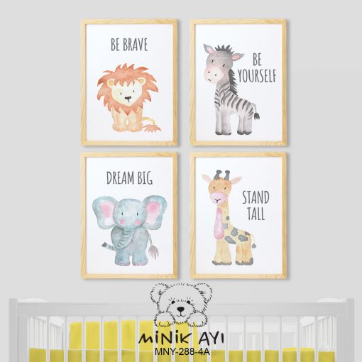 Sevimli Hayvanlar Ahşap Çerçeve