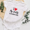 I Love My Daddy To The MOON & BACK Baskılı Bebek Beyaz Body Zıbın