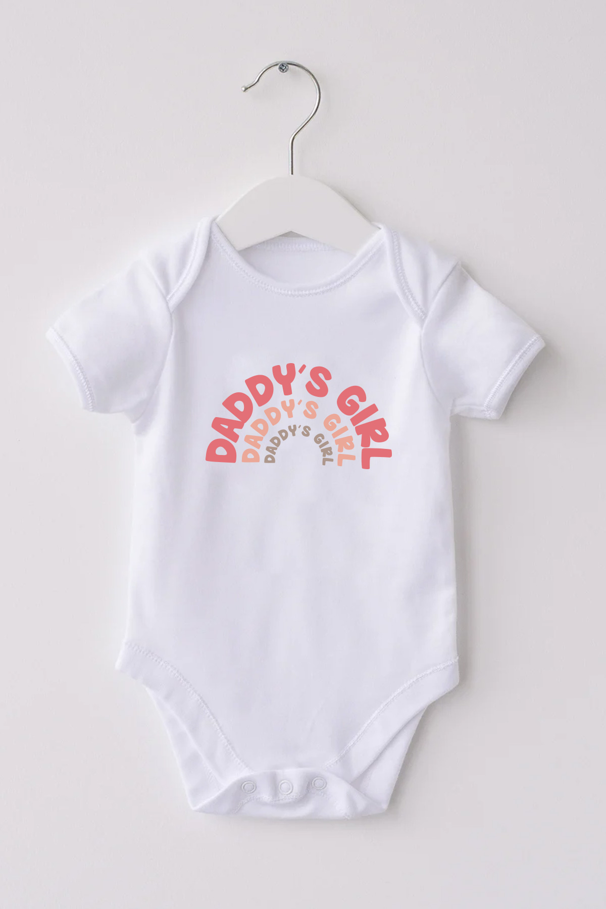 Daddy's Girl Baskılı Bebek Beyaz Body Zıbın - Görsel 5