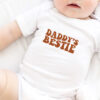 Daddy's Bestie Baskılı Bebek Beyaz Body Zıbın