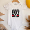 Worlds Best DAD Baskılı Bebek Beyaz Body Zıbın