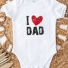 I love DAD Baskılı Bebek Beyaz Body Zıbın