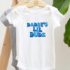 Daddy's Lil Dude Baskılı Bebek Beyaz Body Zıbın