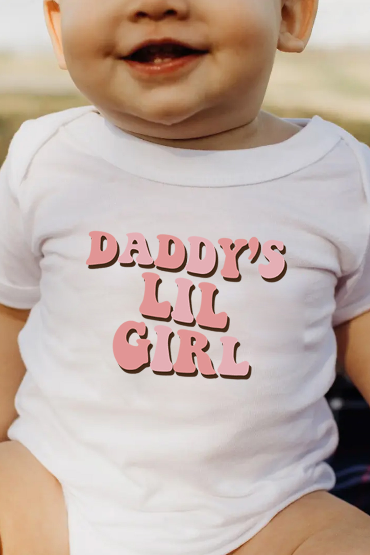 Daddy's Lil Girl Baskılı Bebek Beyaz Body Zıbın - Görsel 2